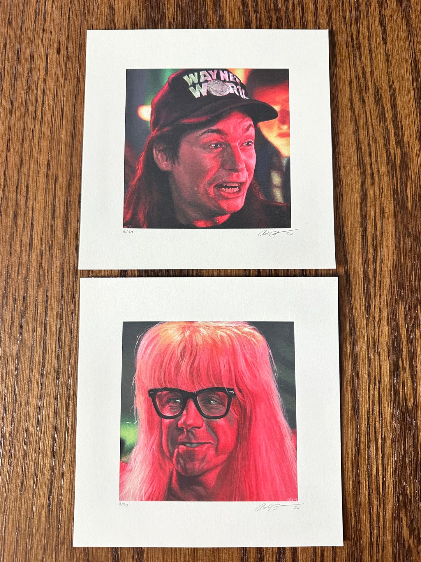 Ashton Gallagher - Wayne's World Garth & Wayne Portrait Set 6x6 art print