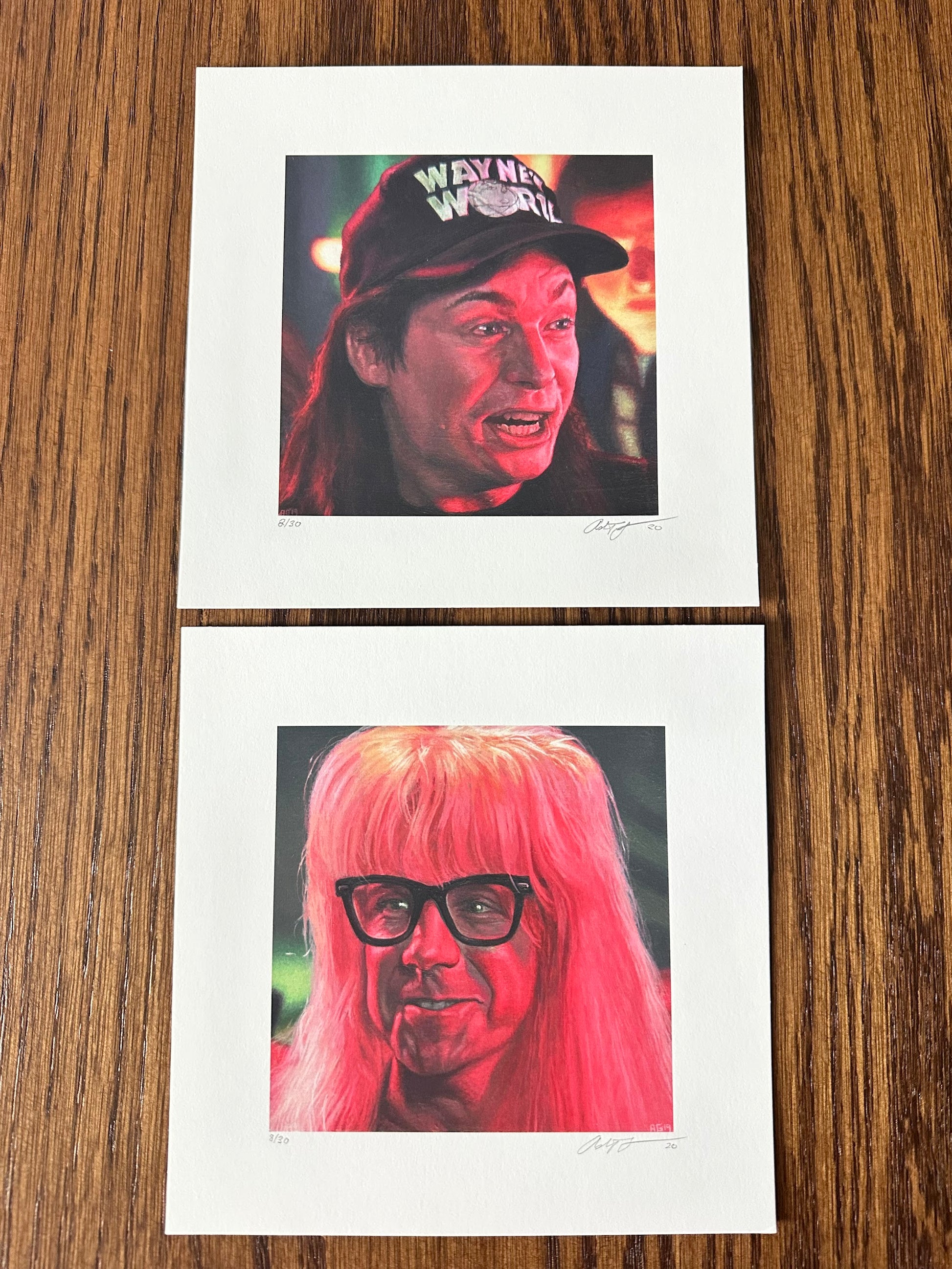 Ashton Gallagher - Wayne's World Garth & Wayne Portrait Set 6x6 art print