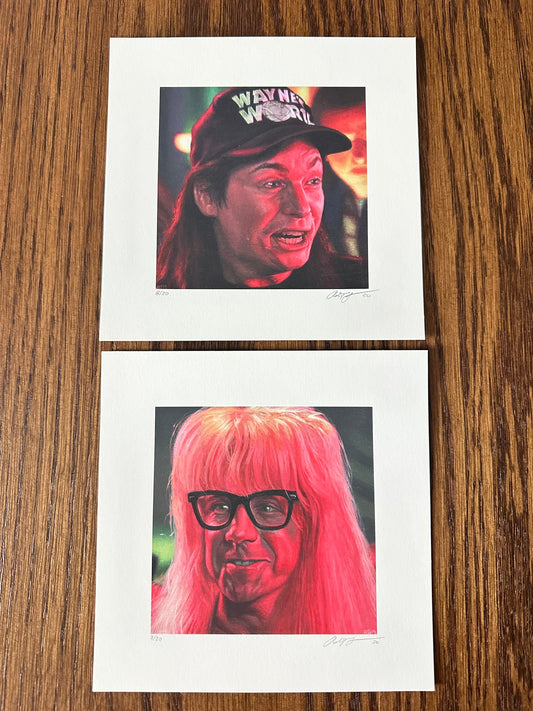 Ashton Gallagher - Wayne's World Garth & Wayne Portrait Set 6x6 art print
