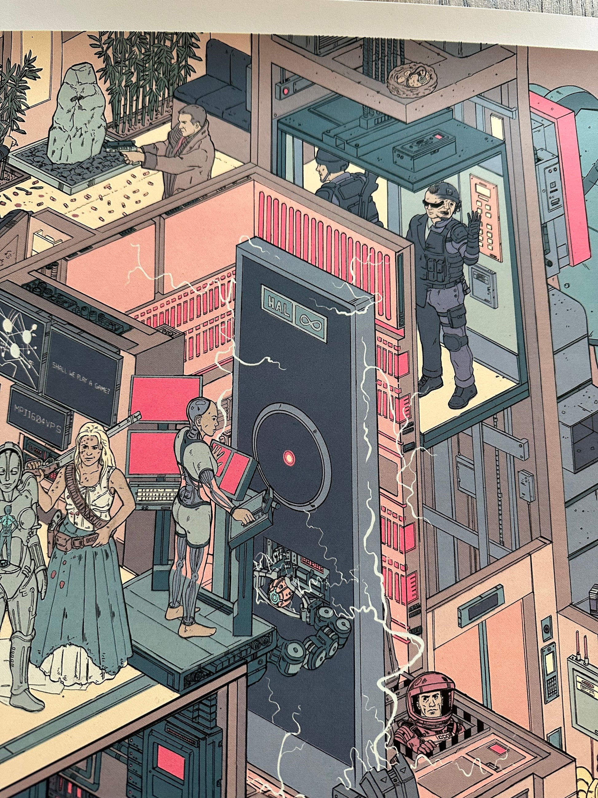 Laurie Greasley – The Raid 3 Scourge of the Machines, 24 x 36 in, poster, image 2