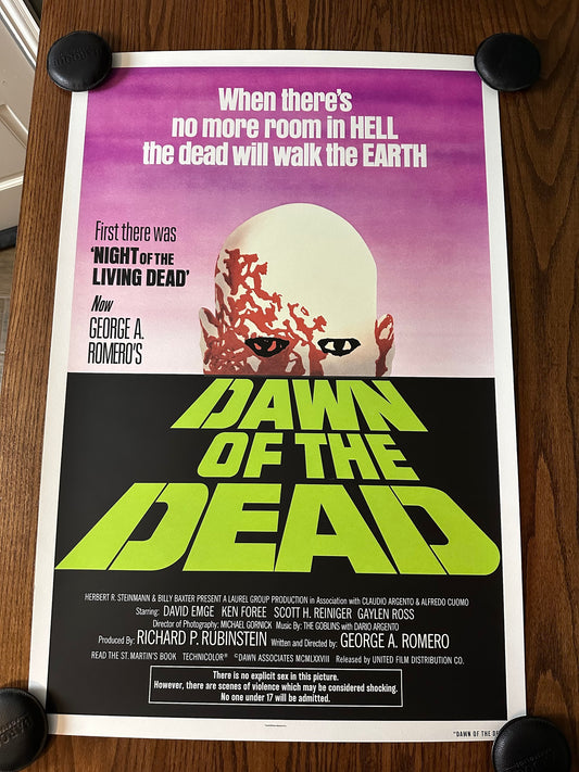 Jason Edmiston – Dawn of the Dead GID Variant, 24 x 36 in, poster