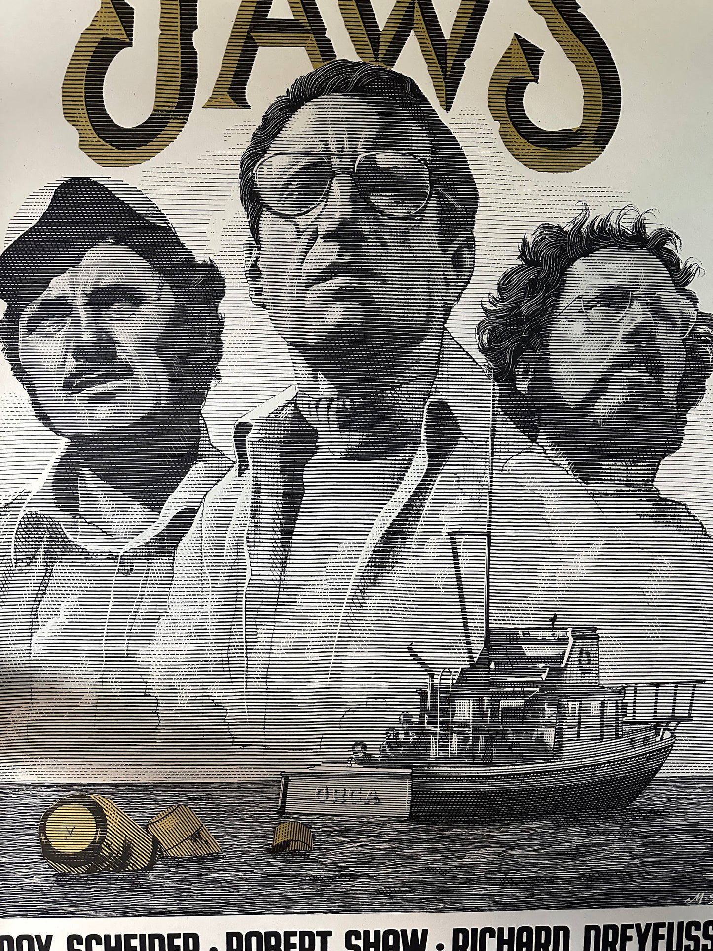 Mark Summers - Jaws Gold Variant 24x36 movie poster - detail image 3