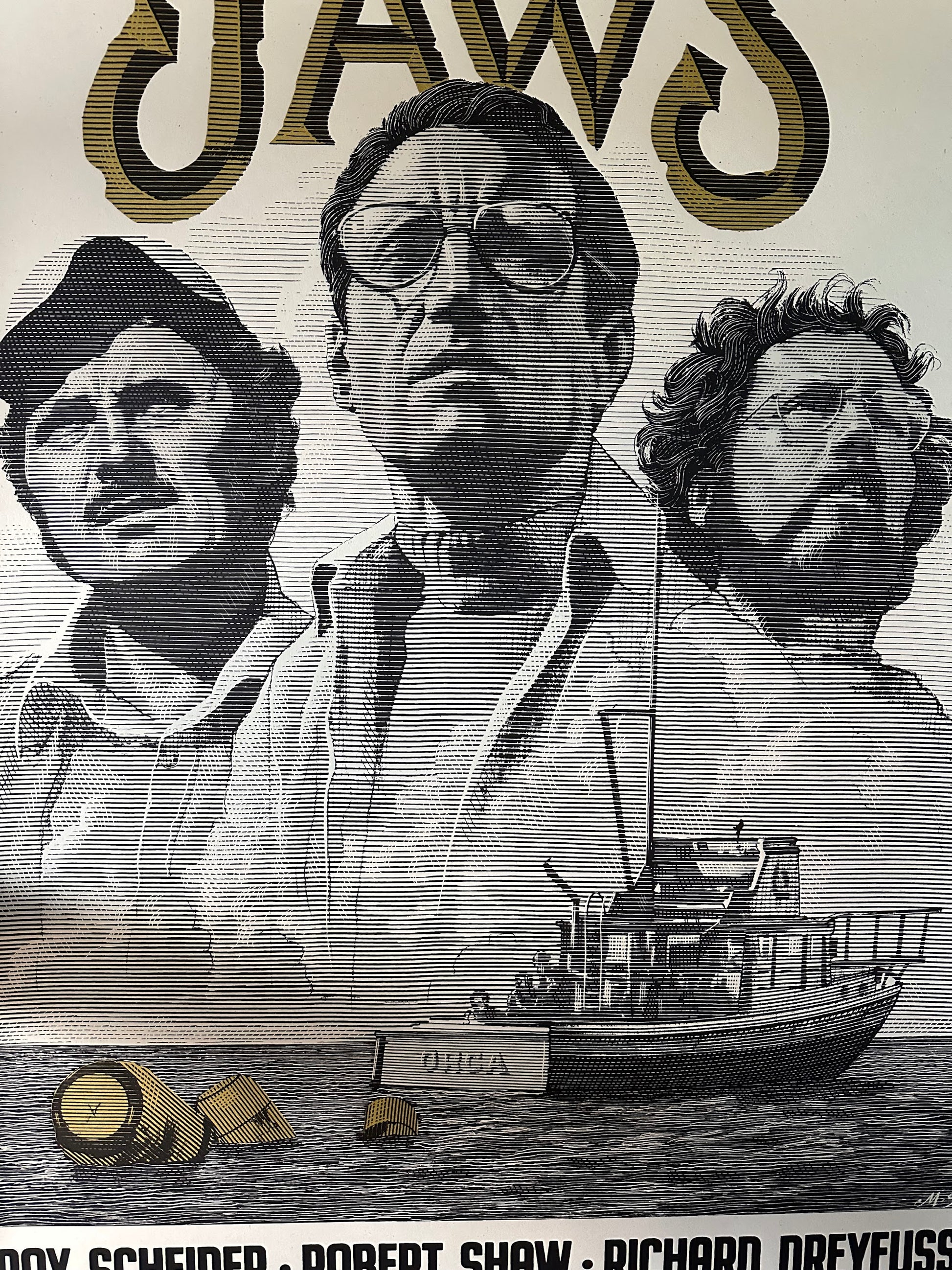 Mark Summers - Jaws Gold Variant 24x36 movie poster - detail image 3