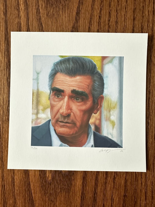 Ashton Gallagher – Schitt's Creek Johnny Rose Portrait, 6 x 6 in, art print