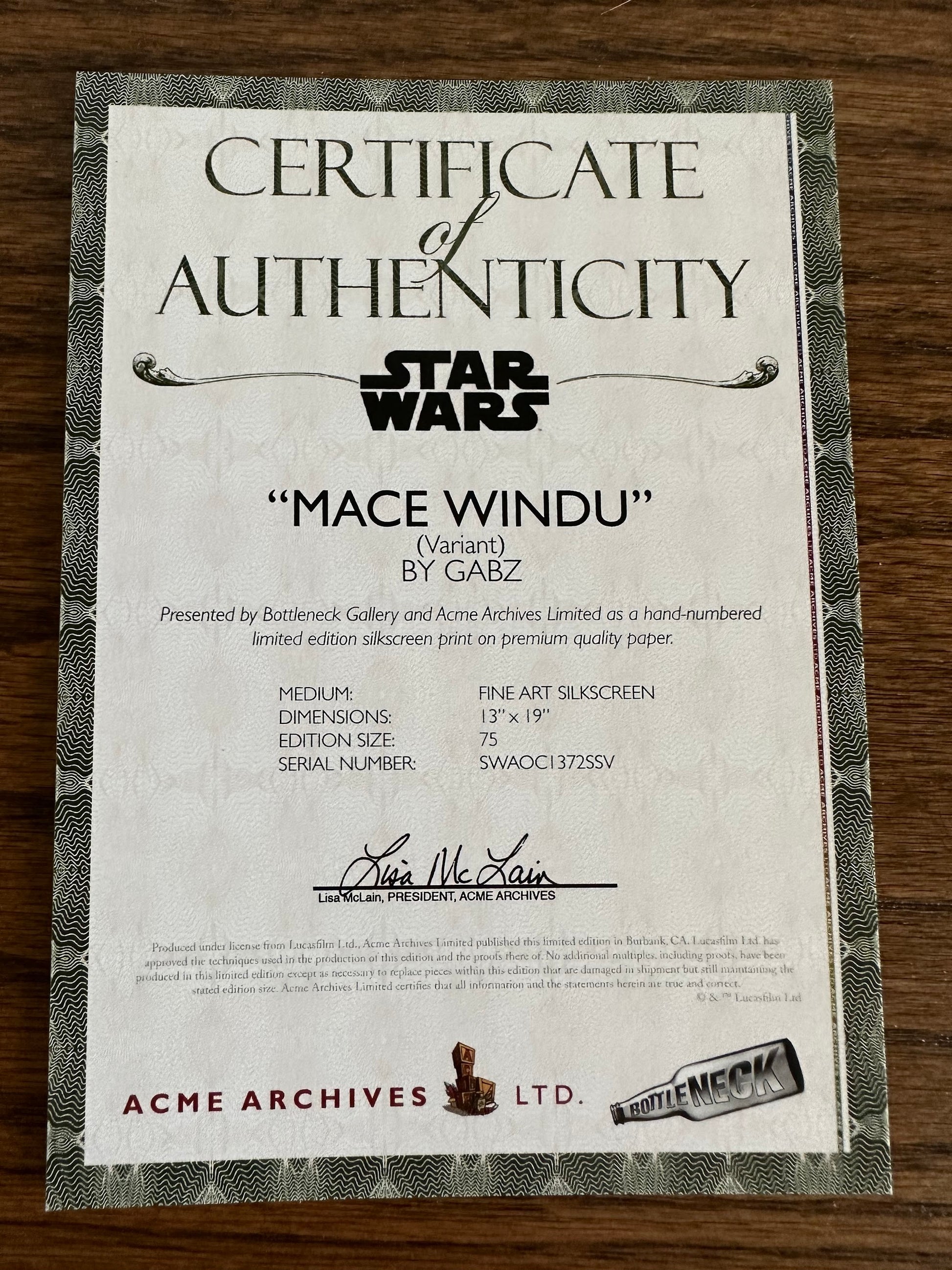 Gabz – Mace Windu Variant, 13 x 19 in, art print, image 3