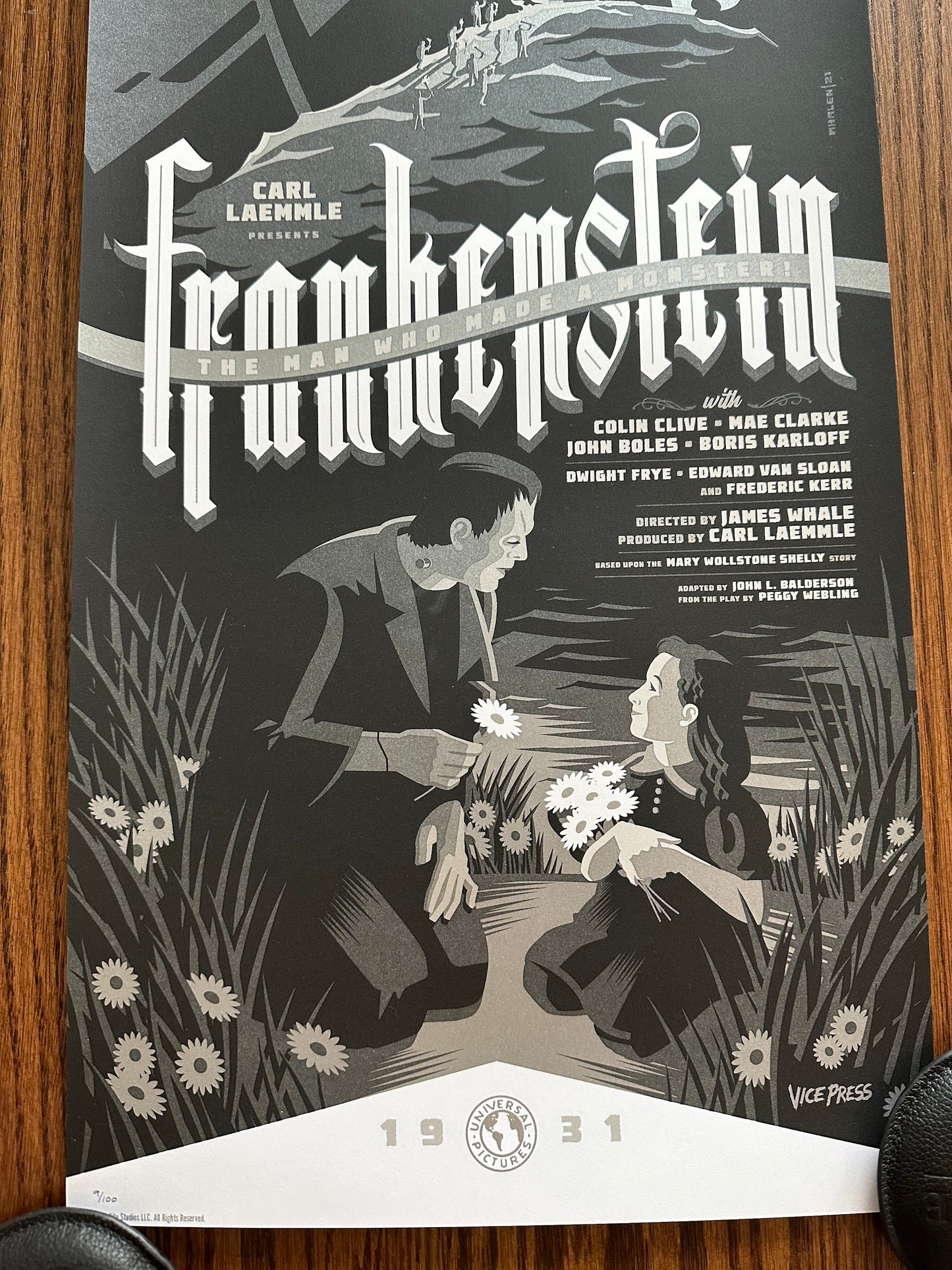 Tom Whalen – Frankenstein Variant, 12 x 36 in, art print, image 4