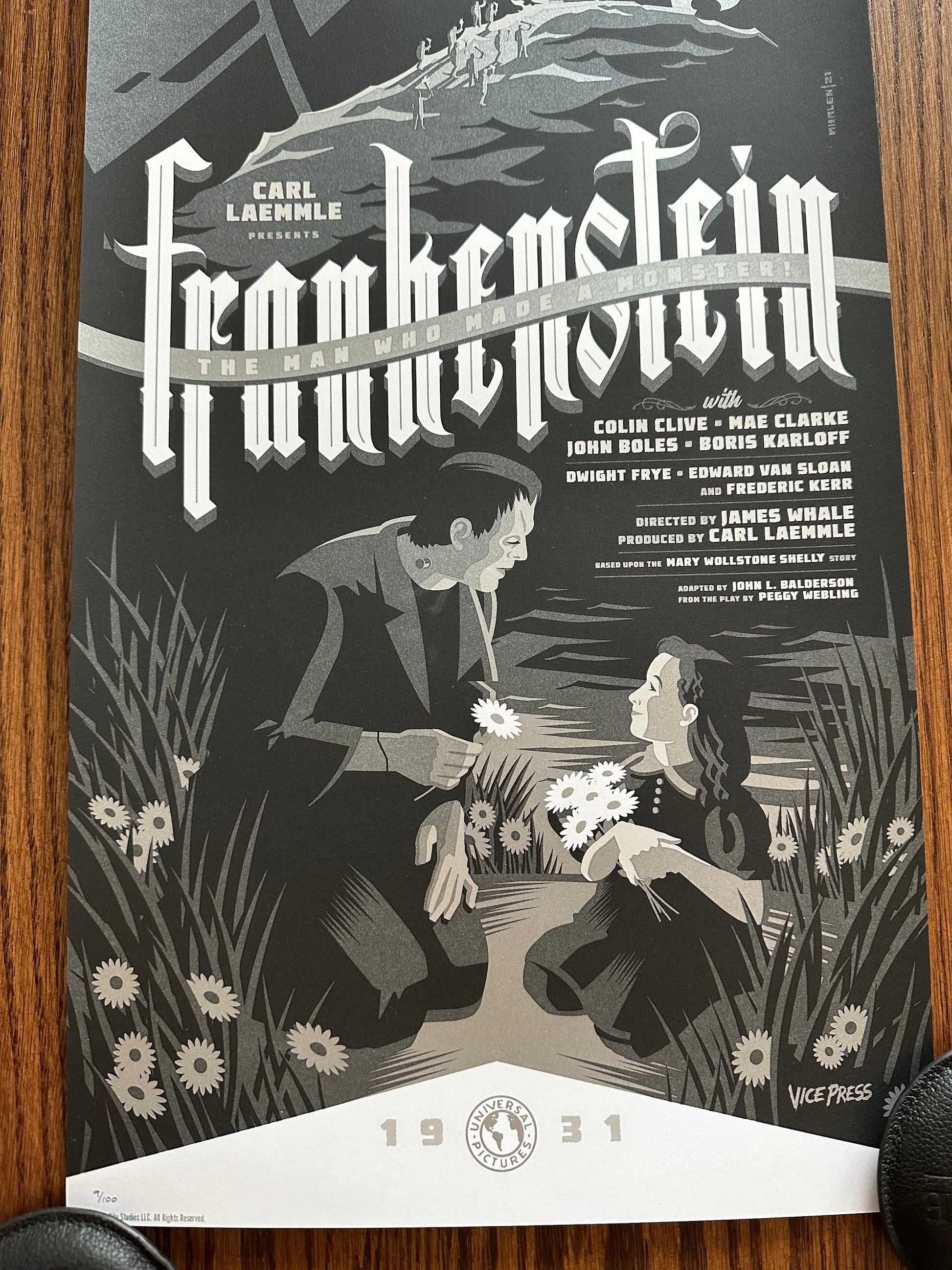 Tom Whalen – Frankenstein Variant, 12 x 36 in, art print, image 4