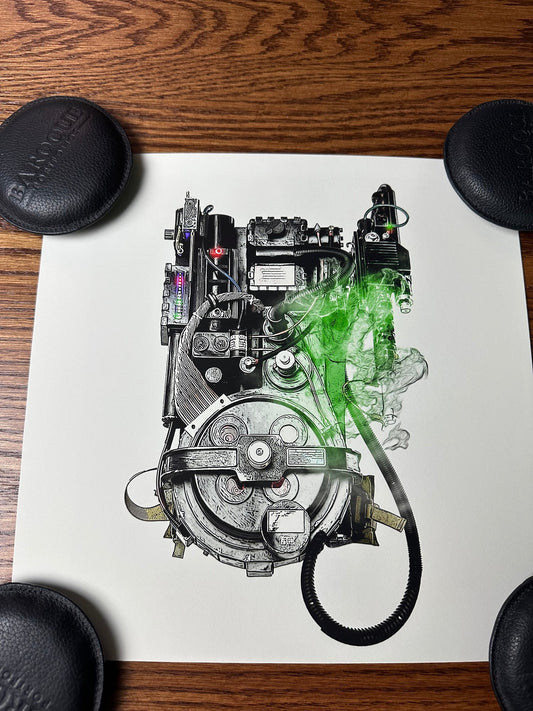 Chris Malbon – Ghostbusters Proton Pack, 12 x 12 in, art print