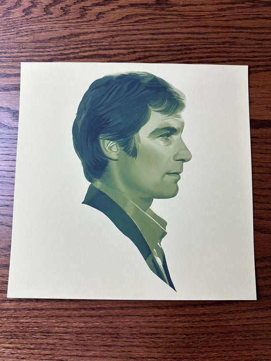 Dakota Randall – James Bond Timothy Dalton Portrait, 12 x 12 in, art print