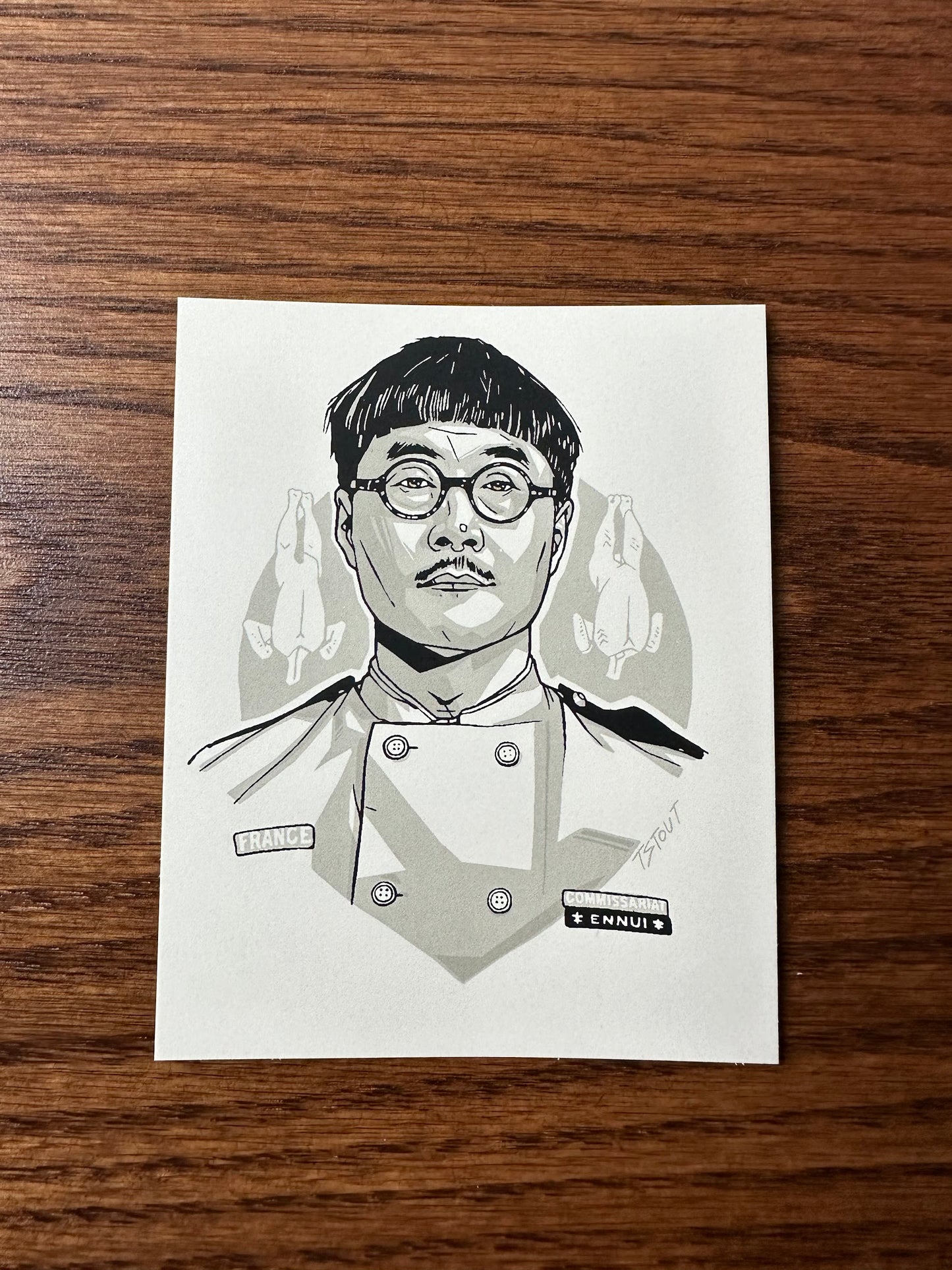 Tyler Stout – Pros and Cons Series XII Nescaffier Handbill, 4 x 5 in, art print