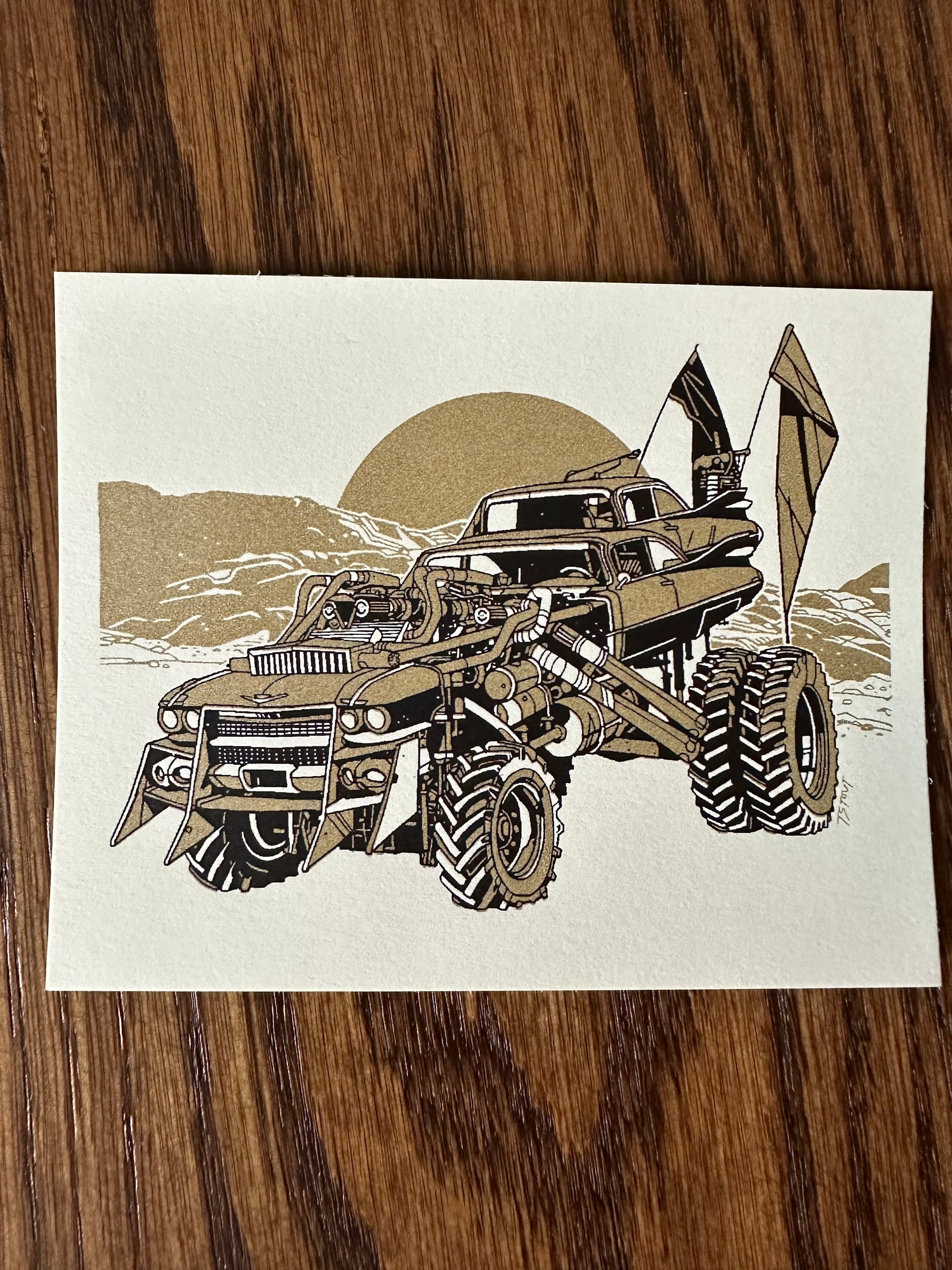 Tyler Stout - Mad Max Fury Road Vehicles Handbill 4x5 art print