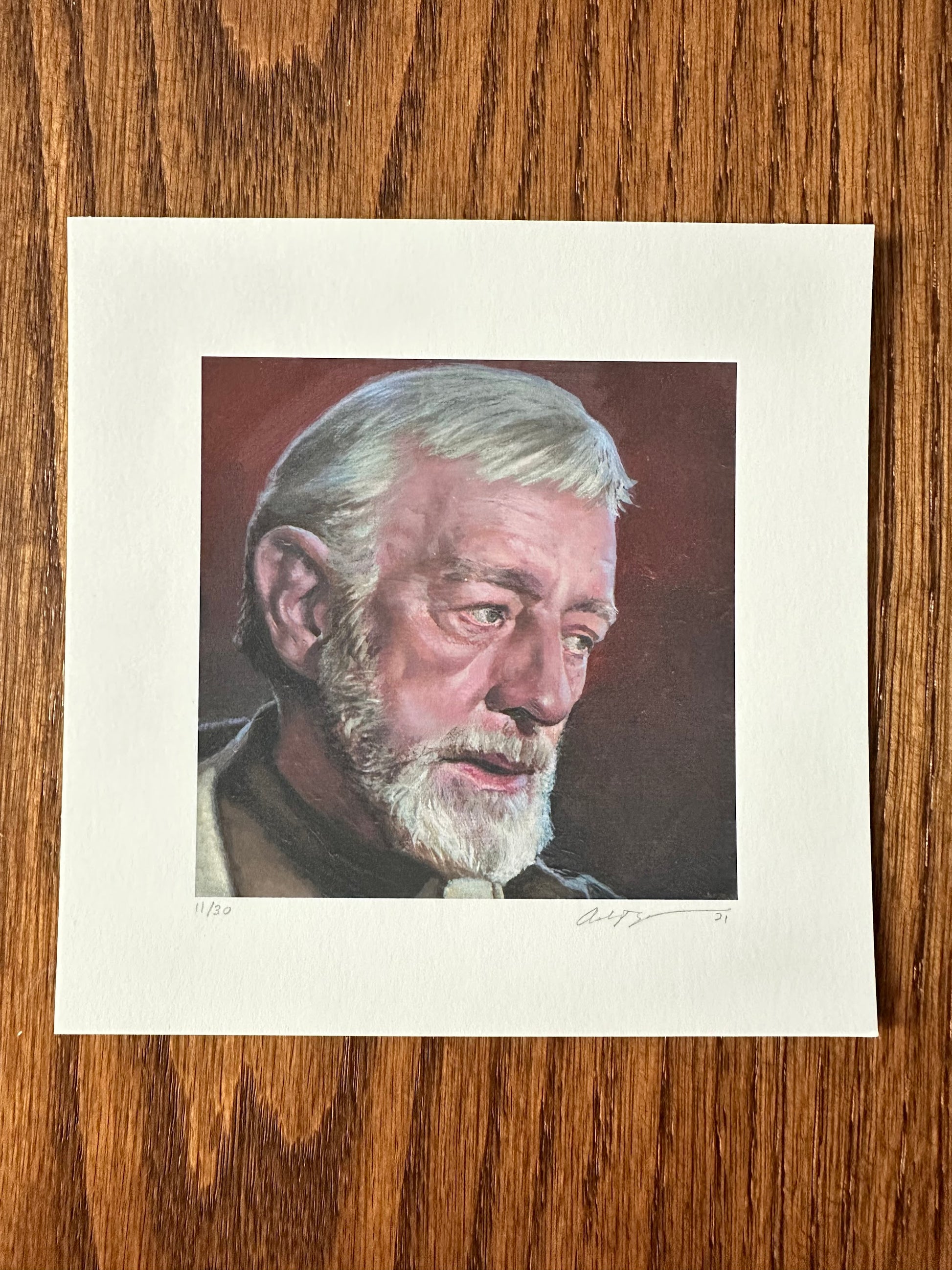 Ashton Gallagher – Star Wars Obi Wan Kenobi "Old Ben" Portrait, 6 x 6 in, art print