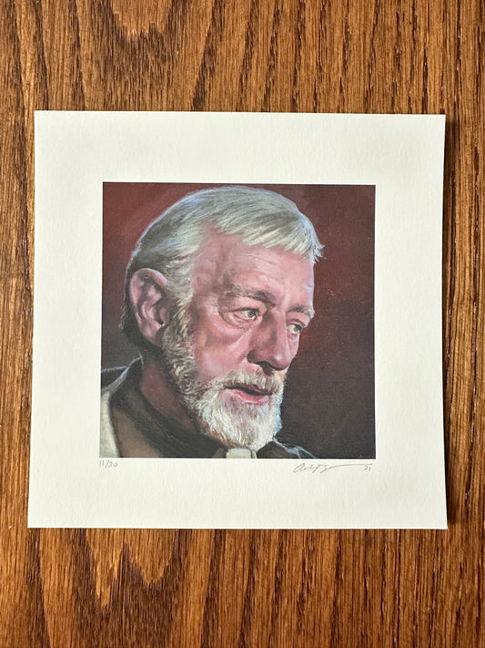 Ashton Gallagher – Star Wars Obi Wan Kenobi "Old Ben" Portrait, 6 x 6 in, art print
