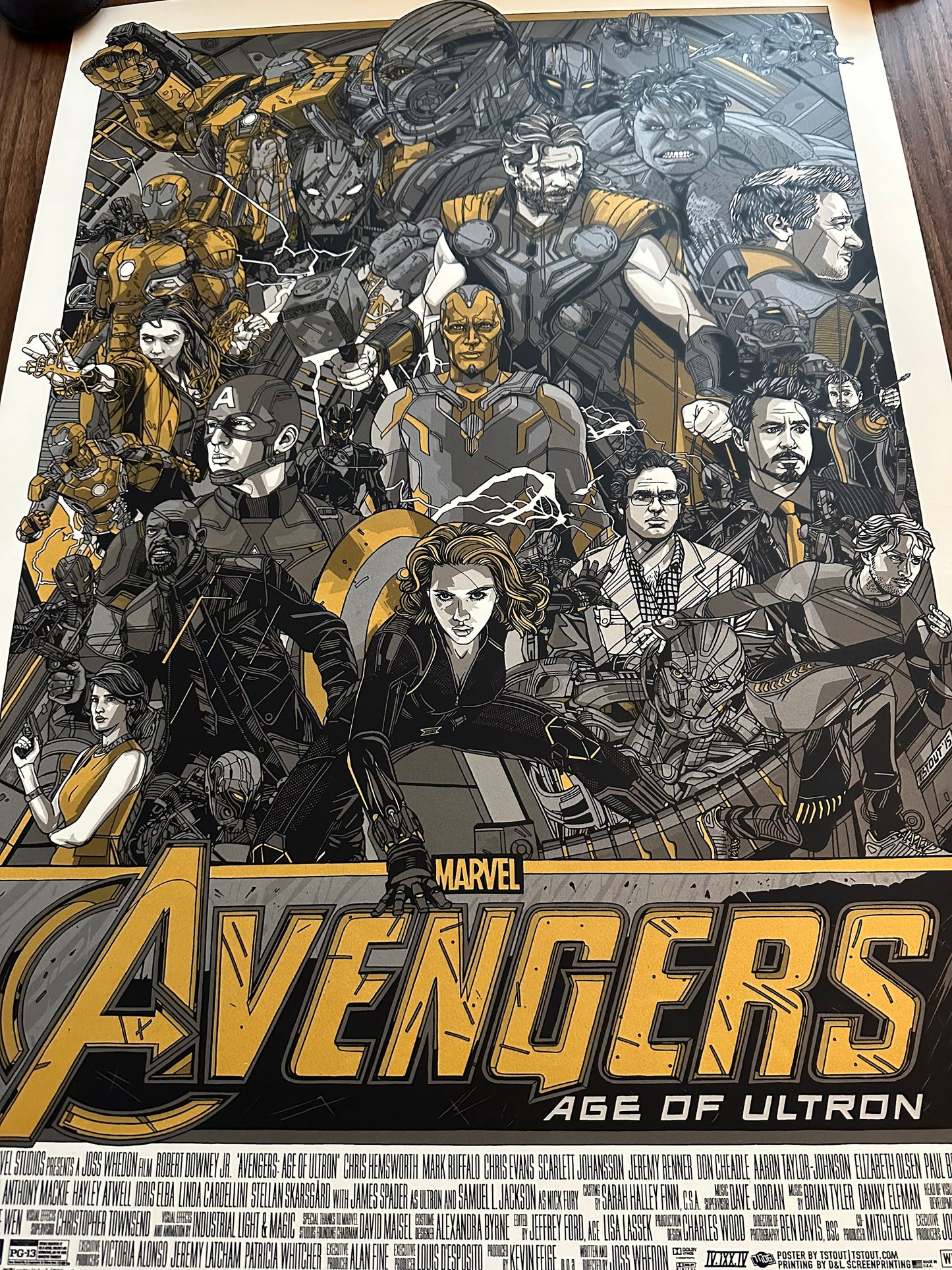 Tyler Stout – Avengers Age of Ultron Gold Variant, 24 x 36 in, poster, image 2