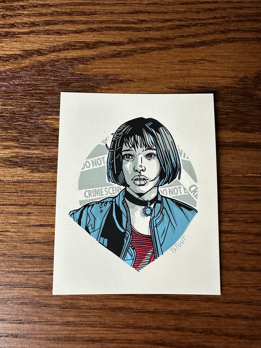 Tyler Stout – Pros and Cons Series VIII Leon Mathilda Portrait, 4 x 5 in, art print