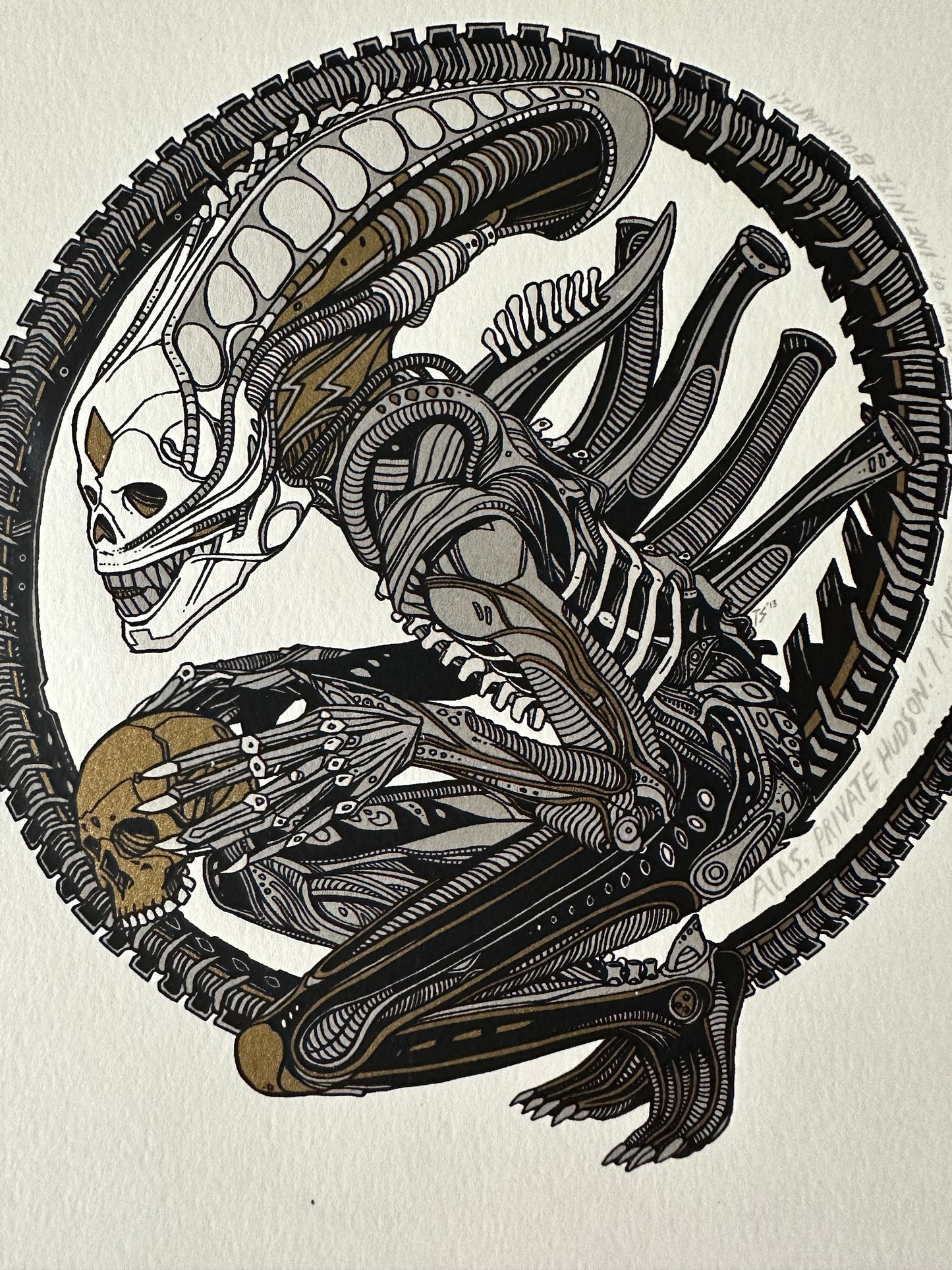 Tyler Stout - Alien Xenomorph 8x10 art print - detail image 2