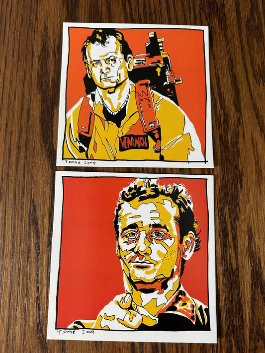 Tim Doyle - Bill Murray Set of 2 Portrait Stickers Ghostbusters Stripes 6x6 art print
