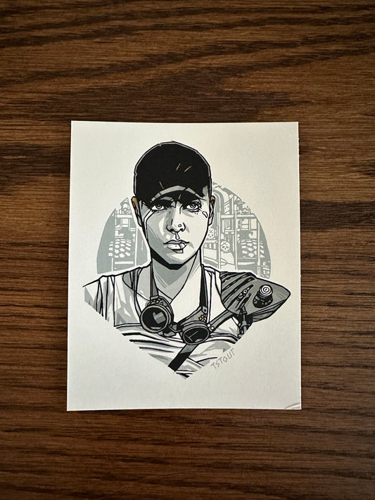 Tyler Stout – Mad Max Fury Road Furiosa Handbill, 4 x 5 in, art print, image 2