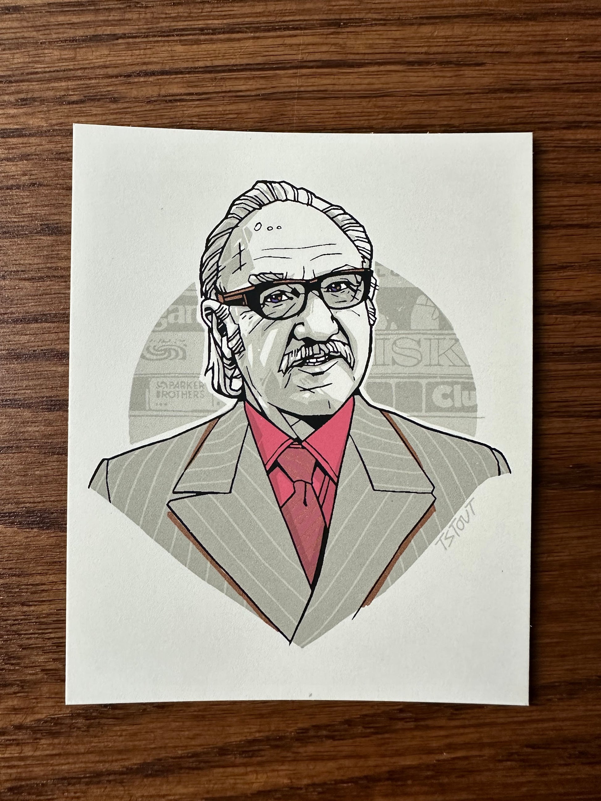 Tyler Stout – Pros and Cons Series XII Royal Tenenbaum Red Handbill, 4 x 5 in, art print