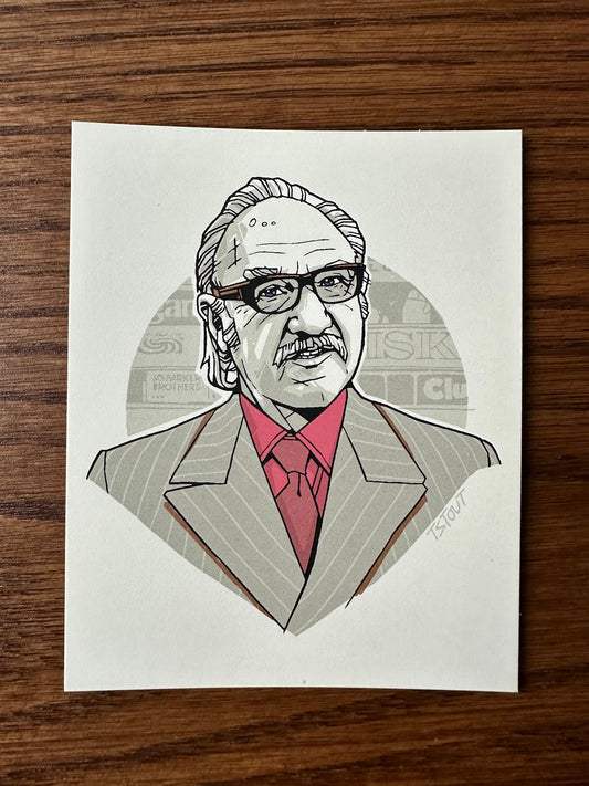 Tyler Stout – Pros and Cons Series XII Royal Tenenbaum Red Handbill, 4 x 5 in, art print