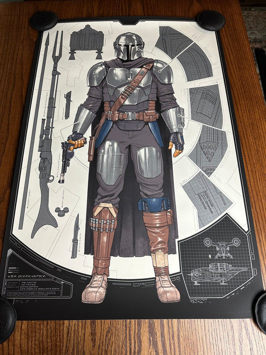Phantom City Creative – Star Wars Mandalorian Database 001, 24 x 36 in, poster