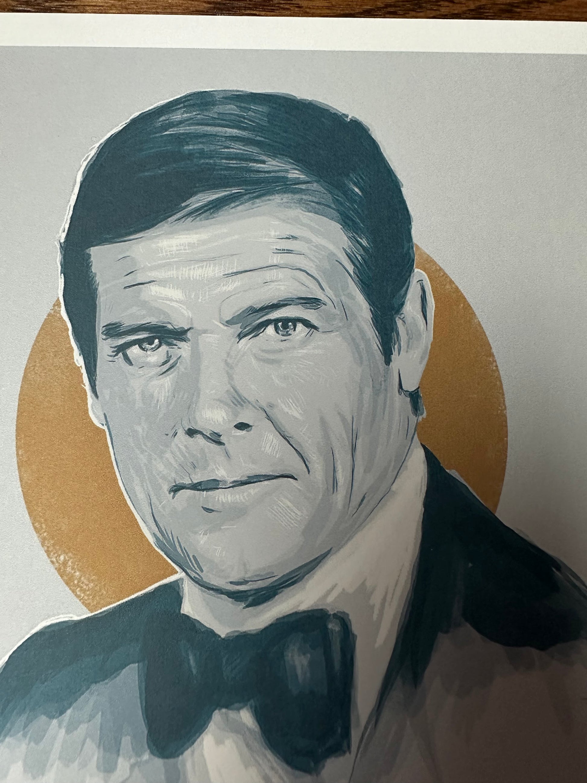 Tom Ralston – James Bond 007 Roger Moore Portrait, 6 x 6 in, art print, image 2