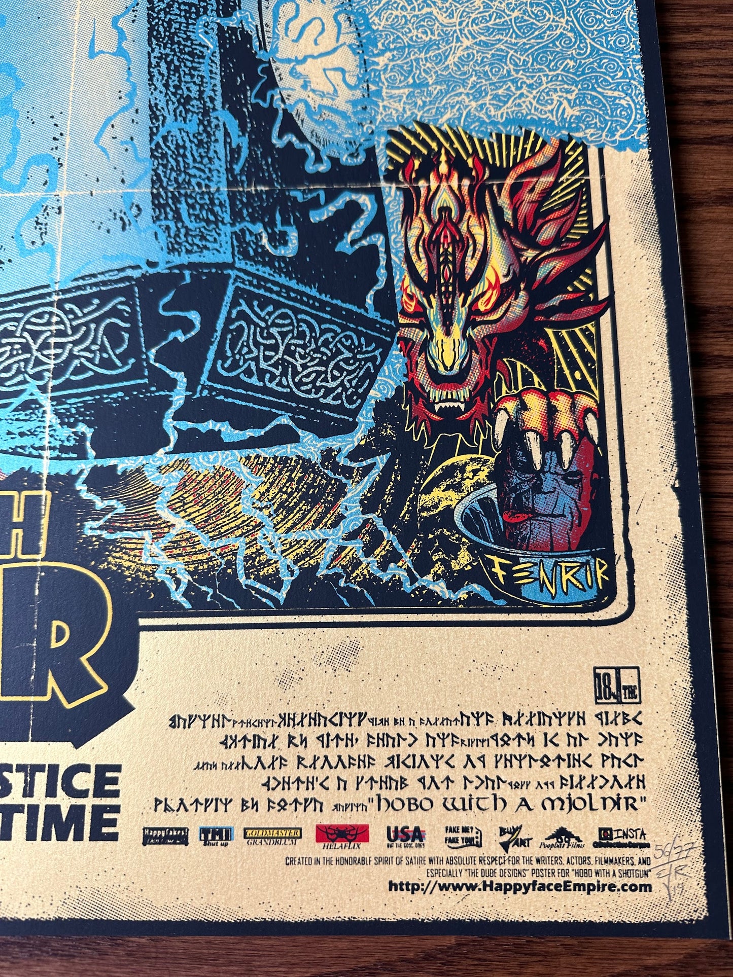 EJR – Hobo with Mjolnir Gold Variant, 24 x 18 in, art print, image 5