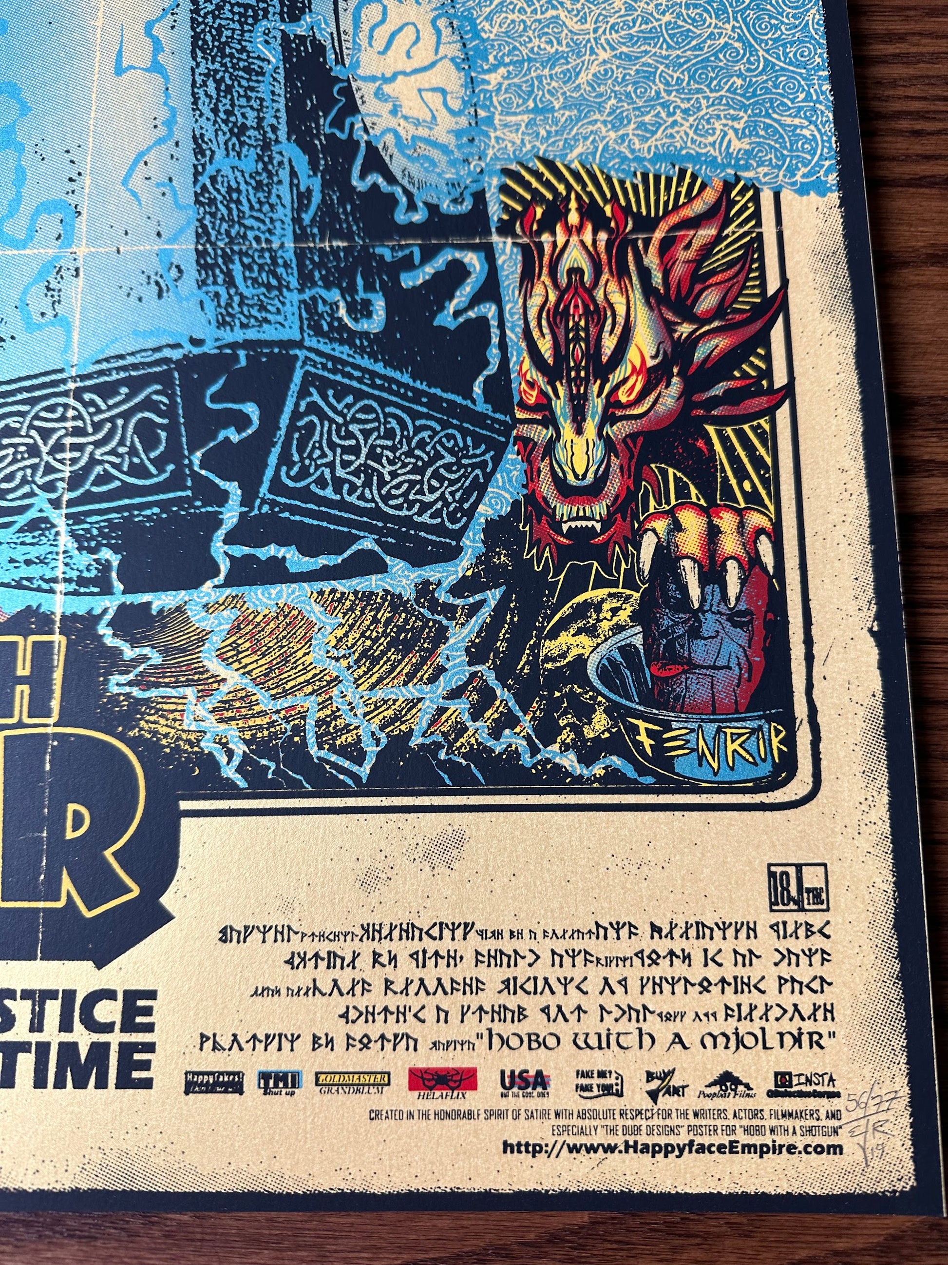 EJR – Hobo with Mjolnir Gold Variant, 24 x 18 in, art print, image 5