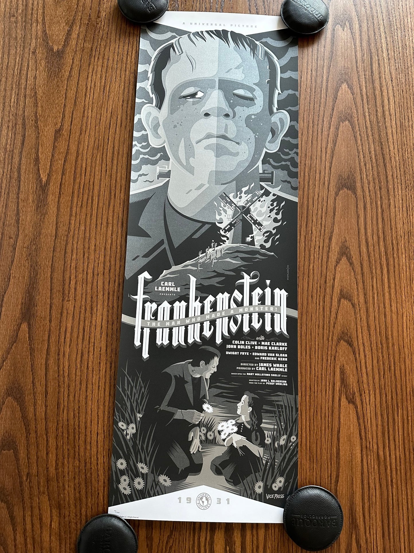 Tom Whalen – Frankenstein Variant, 12 x 36 in, art print, image 2