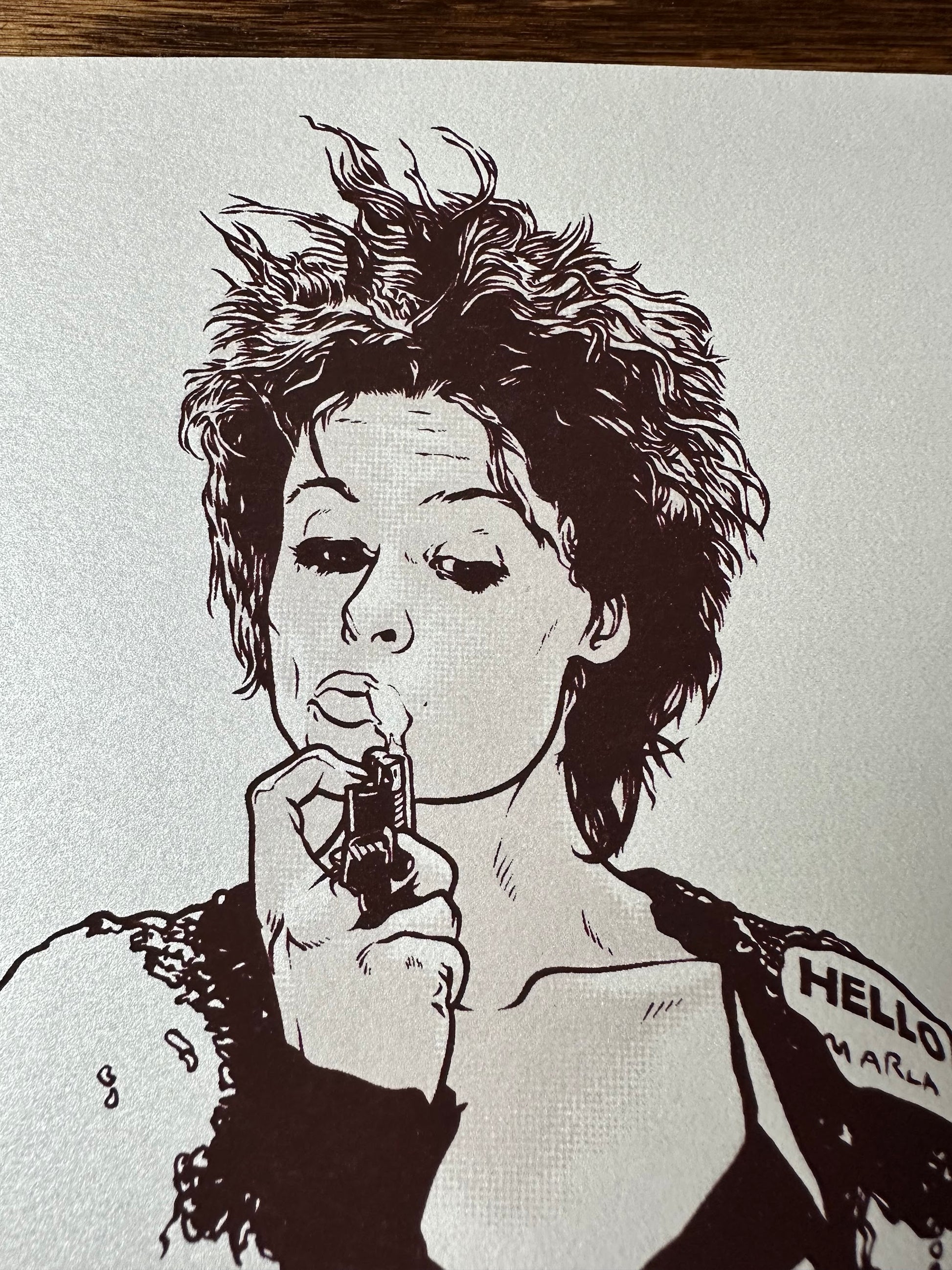 Joshua Budich – Fight Club Marla, 6 x 6 in, art print, image 2