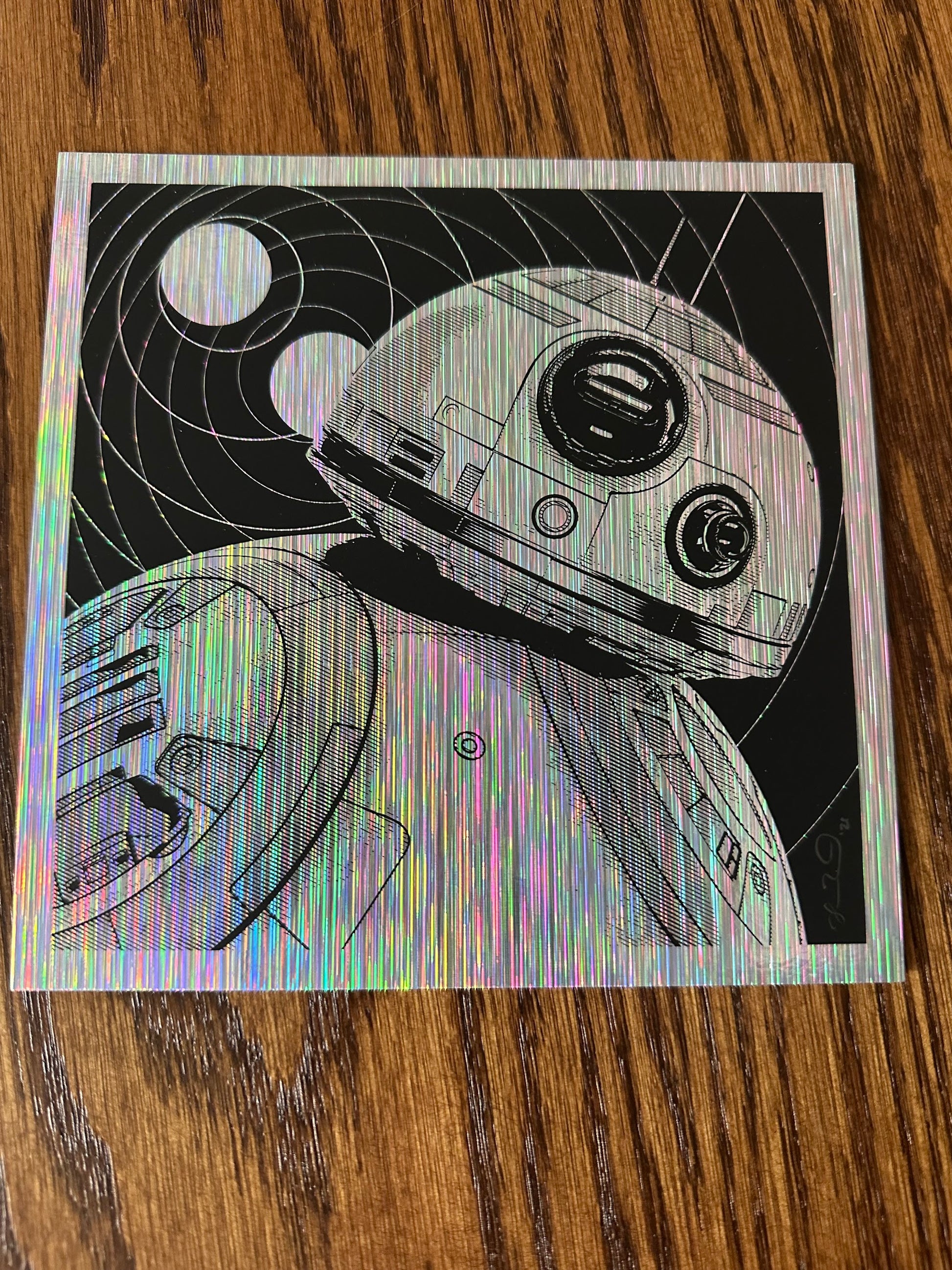 Joshua Budich - Star Wars BB8 Tinsel Foil Variant 6x6 art print