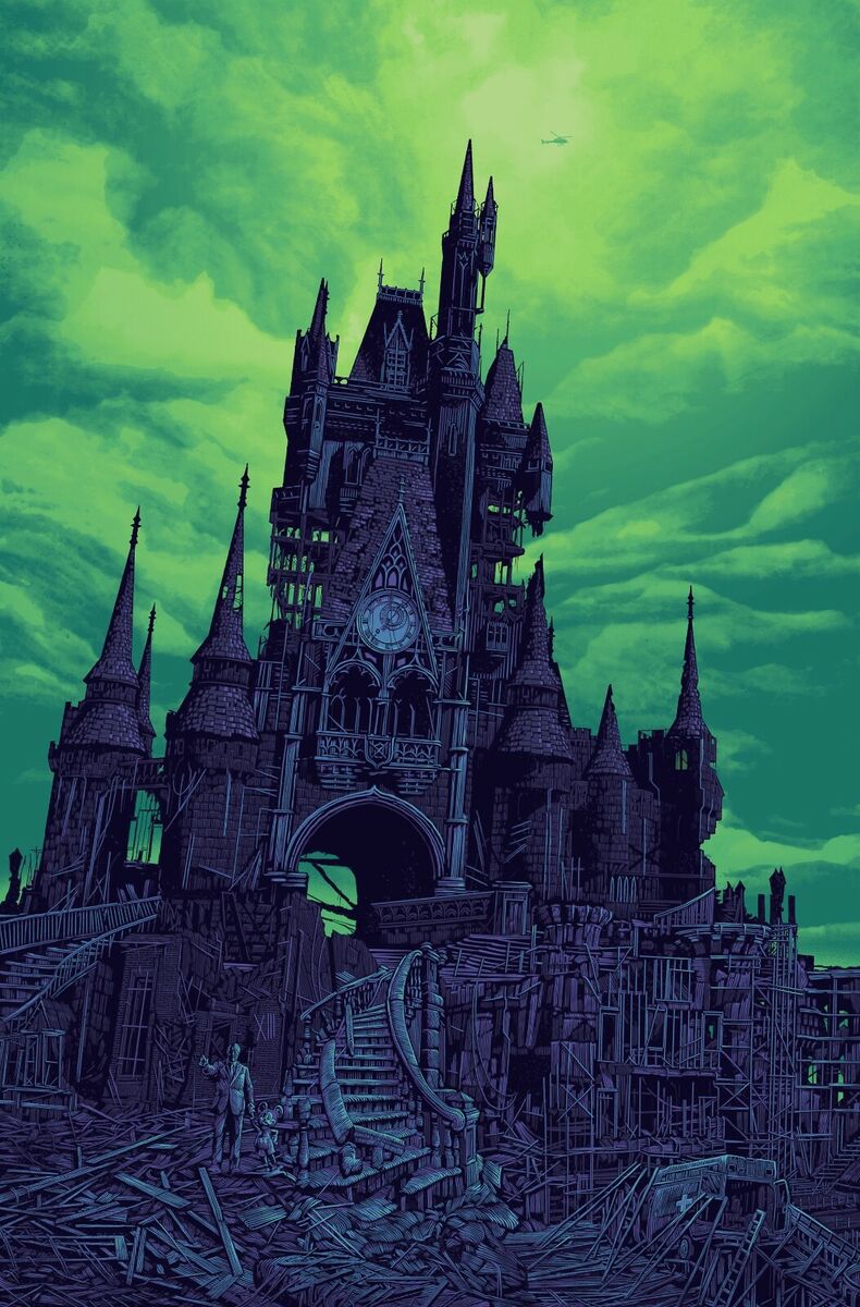 Daniel Danger – Disney Castle "To All That Come to the Happy Place" Green Variant, 24 x 36 in, poster, image 9