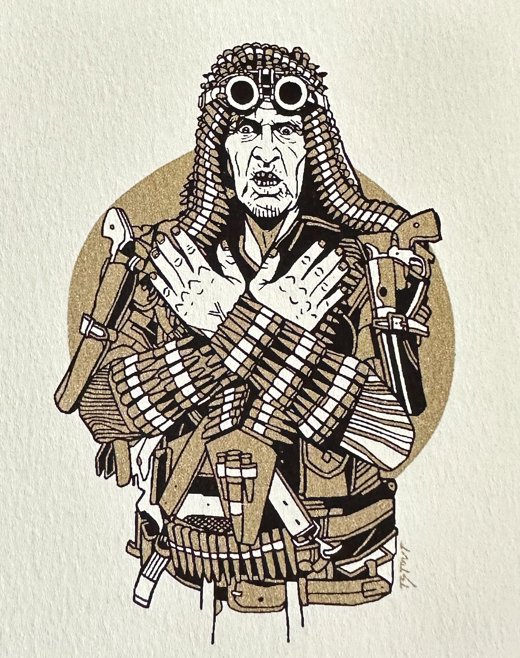 Tyler Stout – Mad Max Bullet Farmer, 4 x 5 in, art print, image 3