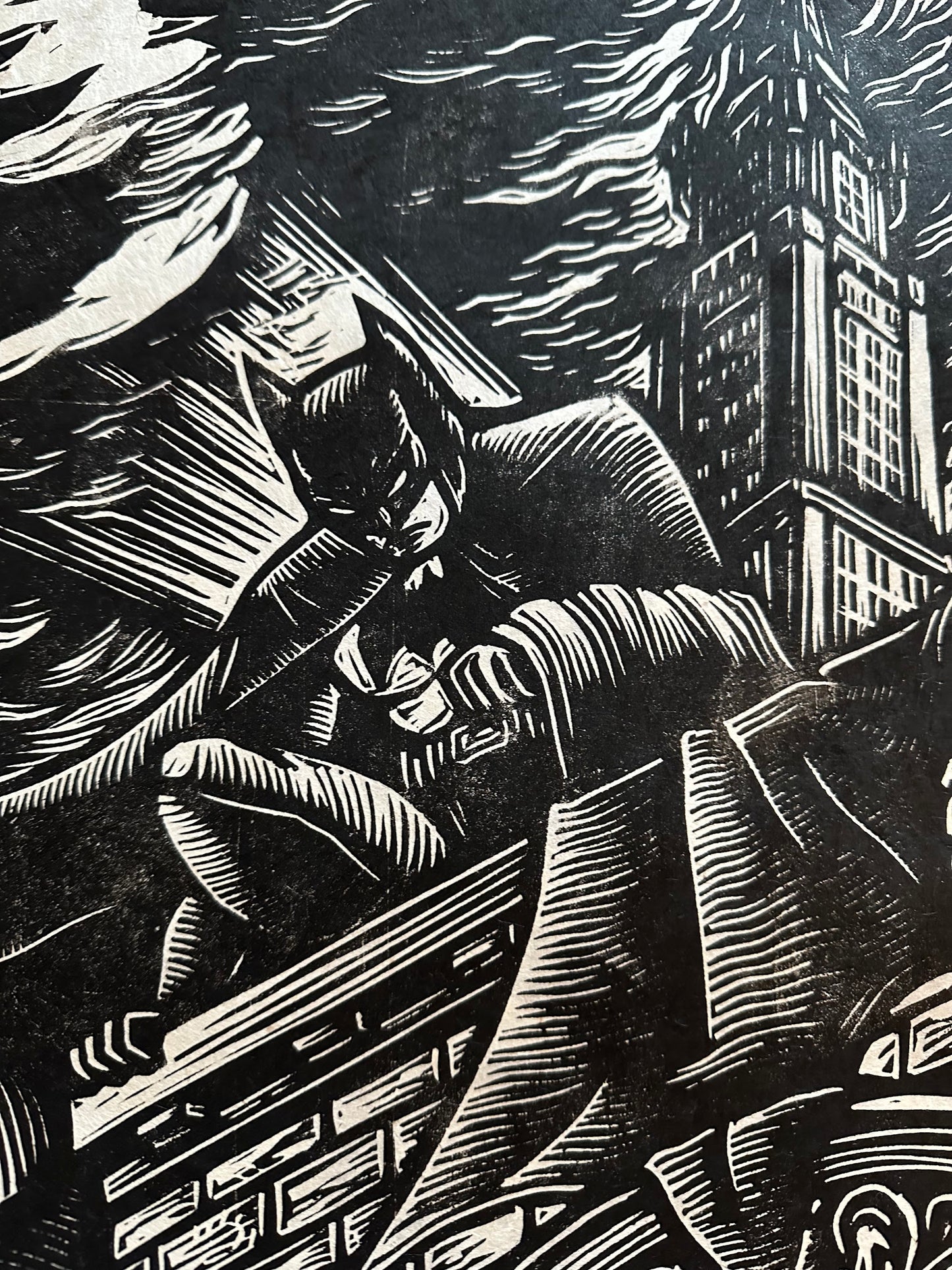 Brian Reedy – Batman Crime Alley Linocut, 20 x 30 in, art print, image 5