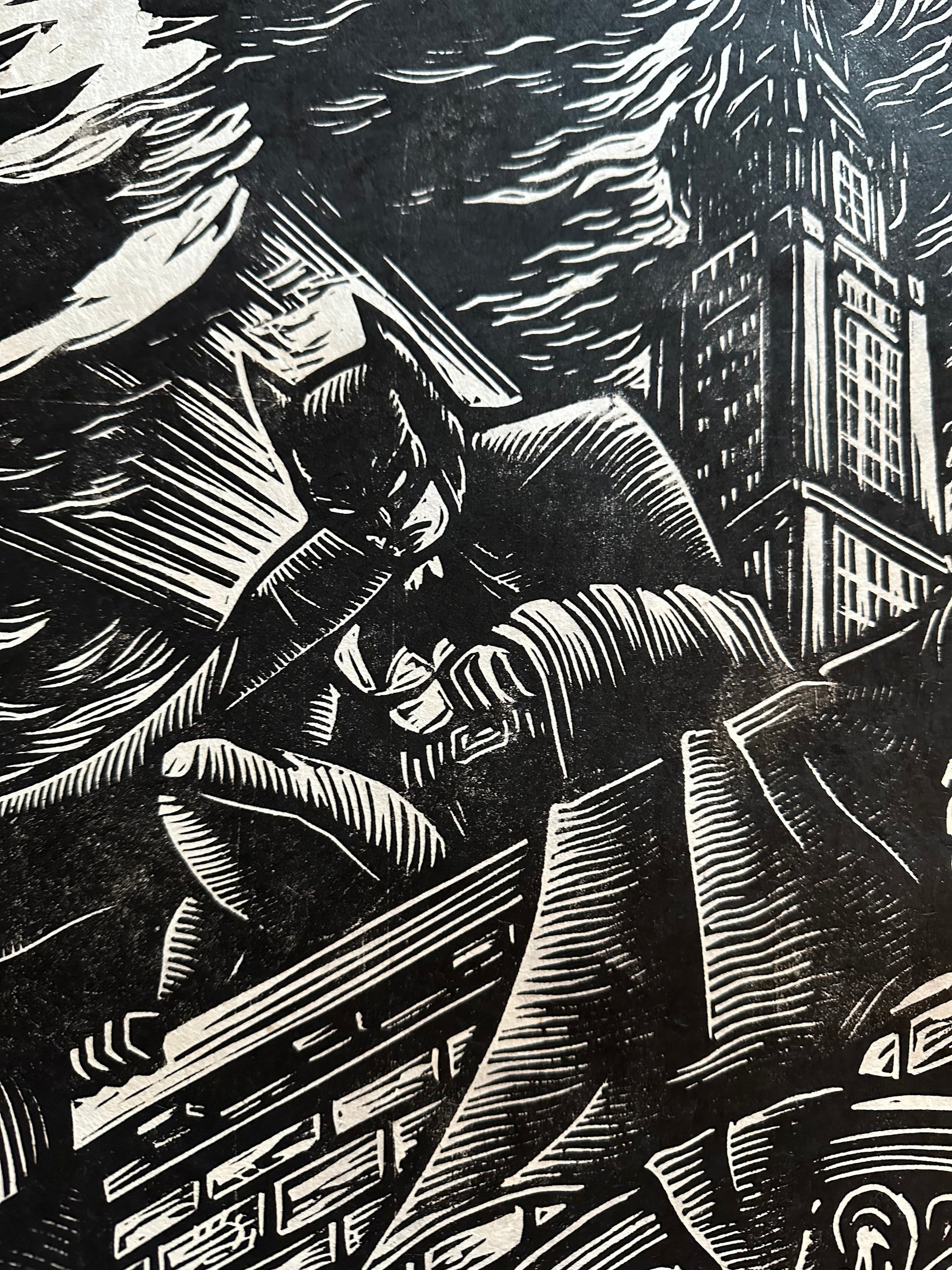 Brian Reedy – Batman Crime Alley Linocut, 20 x 30 in, art print, image 5