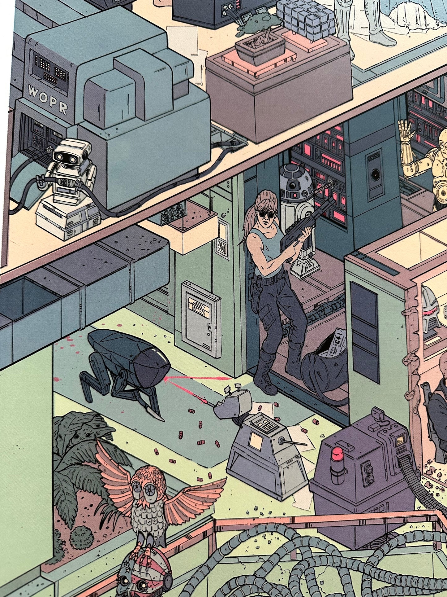 Laurie Greasley – The Raid 3 Scourge of the Machines, 24 x 36 in, poster, image 6